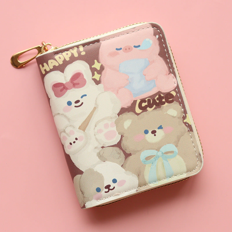 Wholesale Cartoon Small Cute Bear Zipper Short Wallet ACC-WT-Jumei002