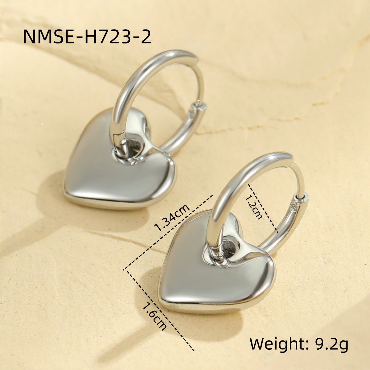 Wholesale Heart Earrings Stainless Steel Plated 18K Gold Earrings