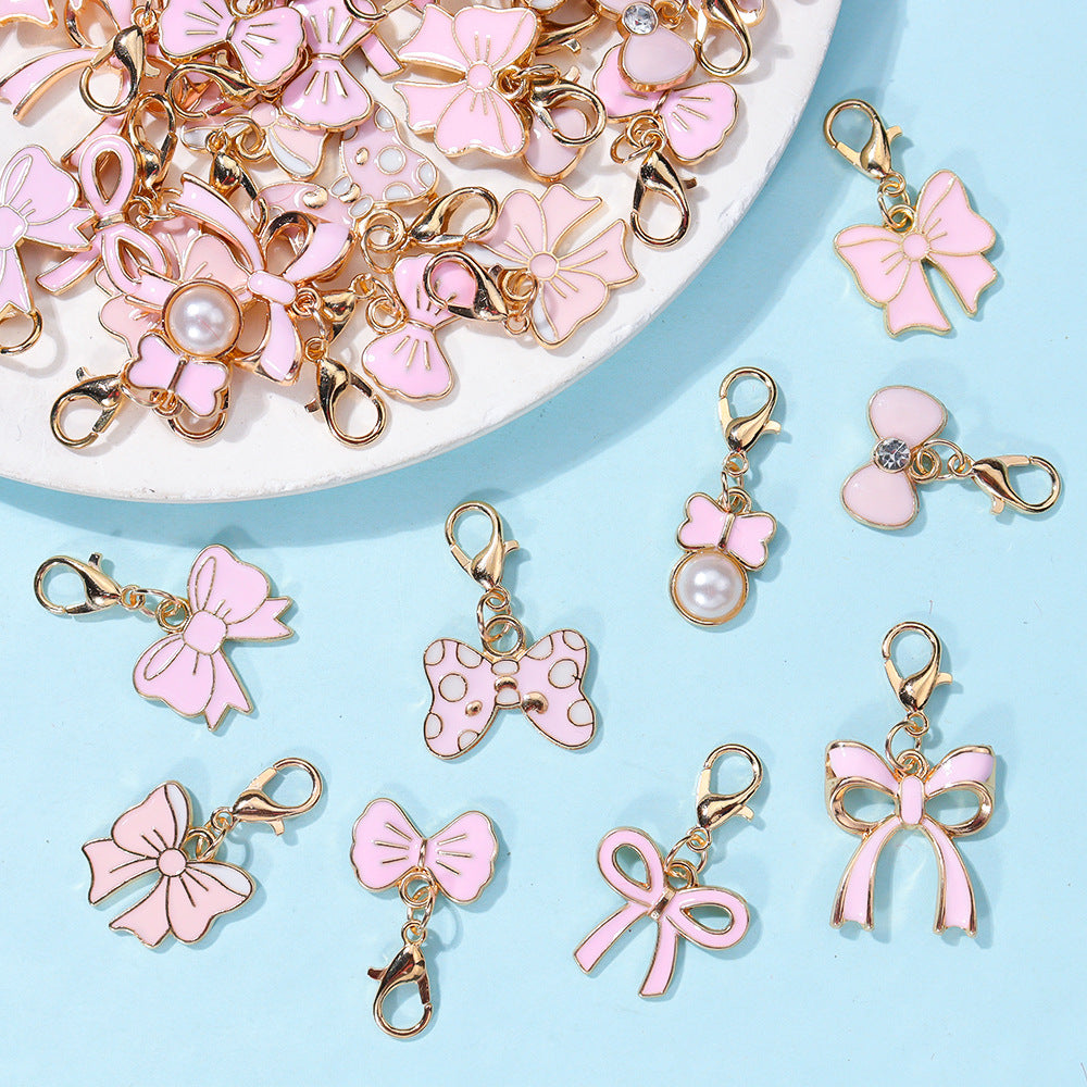 Wholesale 10pcs/pack Oil Drop Butterfly Alloy Pendant DIY Universal Buckle Pendant Accessories Bow Tie Pendant Bracelet Necklace Earrings Accessories