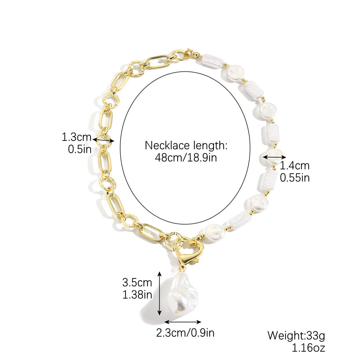 Wholesale Multi-Layered Baroque Imitation Flat Pearl Necklace Light Luxury and High-End Pearl Necklace for Women