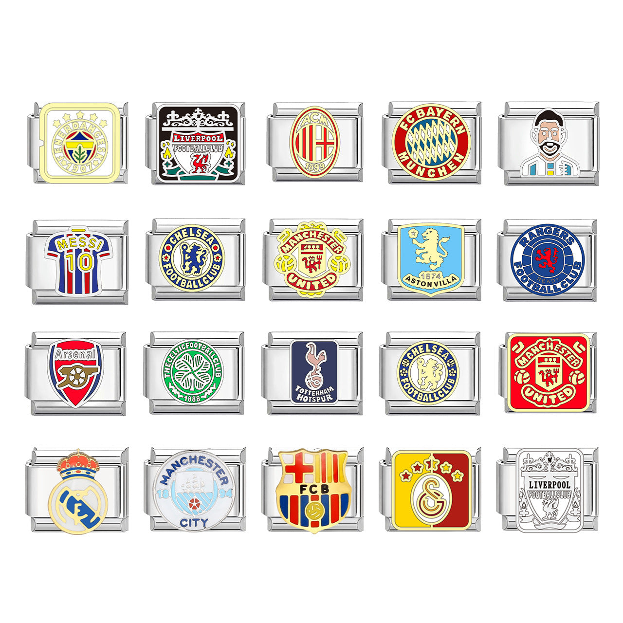 Wholesale Italian Charm Bracelet 9mm DIY Football Series   Creative Stainless Steel Composable Bracelet