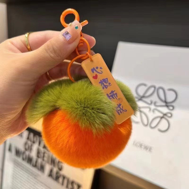 Wholesale Plush Persimmon Keychain Bag Charm Good Things Happen - Chic Wedding Couple Gift