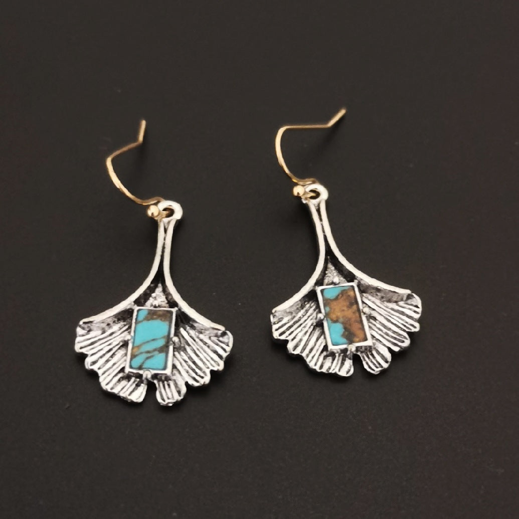 Wholesale  creative ginkgo leaves color pendant earrings