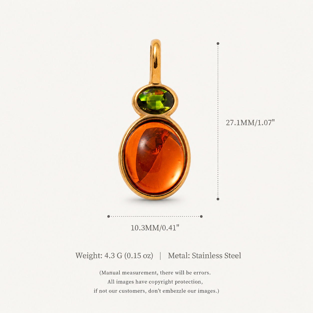 Wholesale Modern Stainless Steel DIY Pendant Jewelry Accessory With Colorful Zircon And Natural Stone For Necklace Bracelet Or Bag Charm