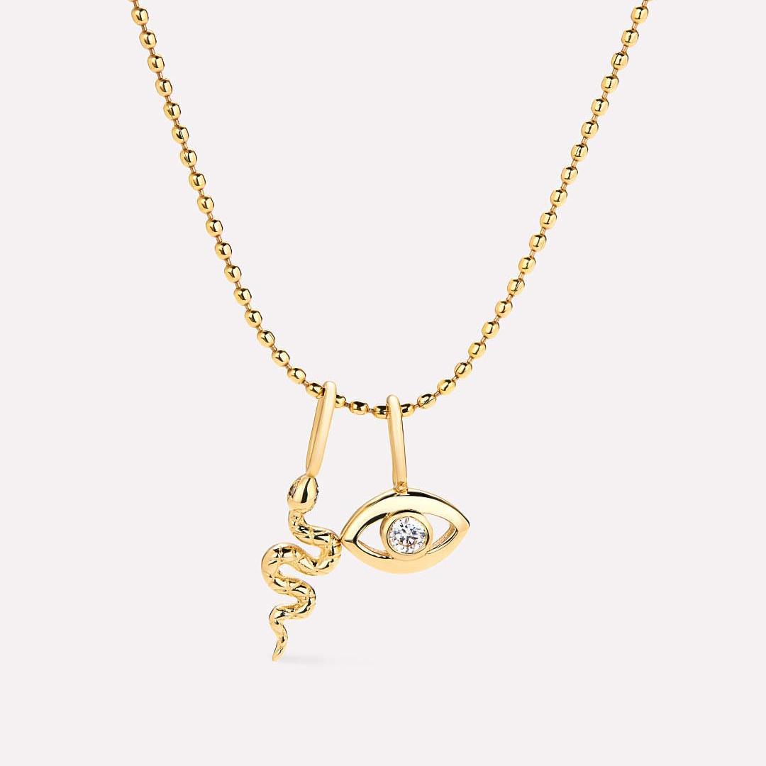 Wholesale butterfly flower devil eye zircon titanium steel necklace