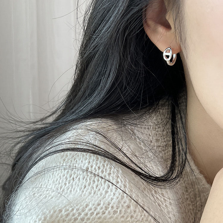 Wholesale Silver Plated Hollow Pig Nose Hoop Earrings Minimalist Jewelry Accessory for Everyday Wear