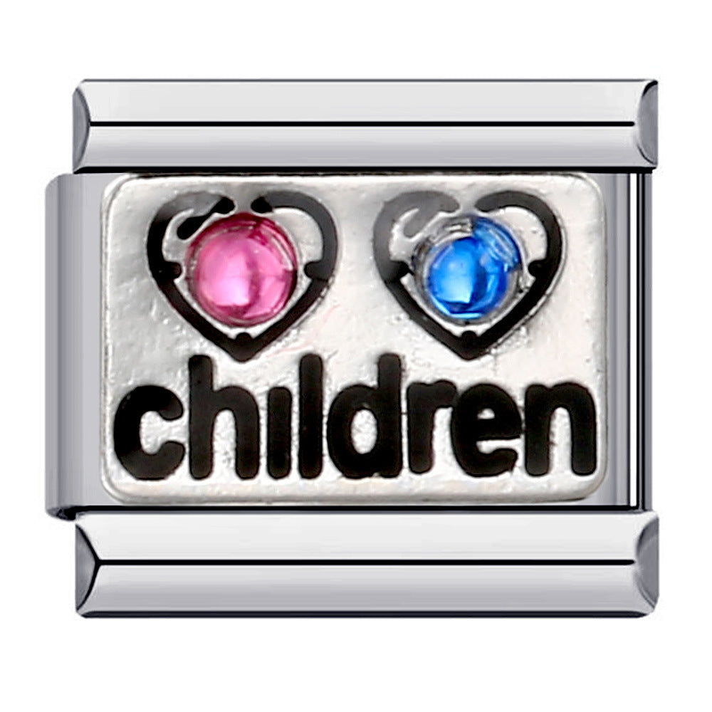 Wholesale Italian Charm Bracelet 9mm DIY Splicing Removable English Combination Stainless Steel Composable Bracelet