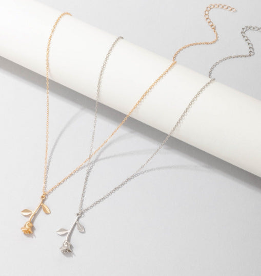 Wholesale Valentine's Day Rose Alloy Clavicle Necklace ACC-NE-YongGe022