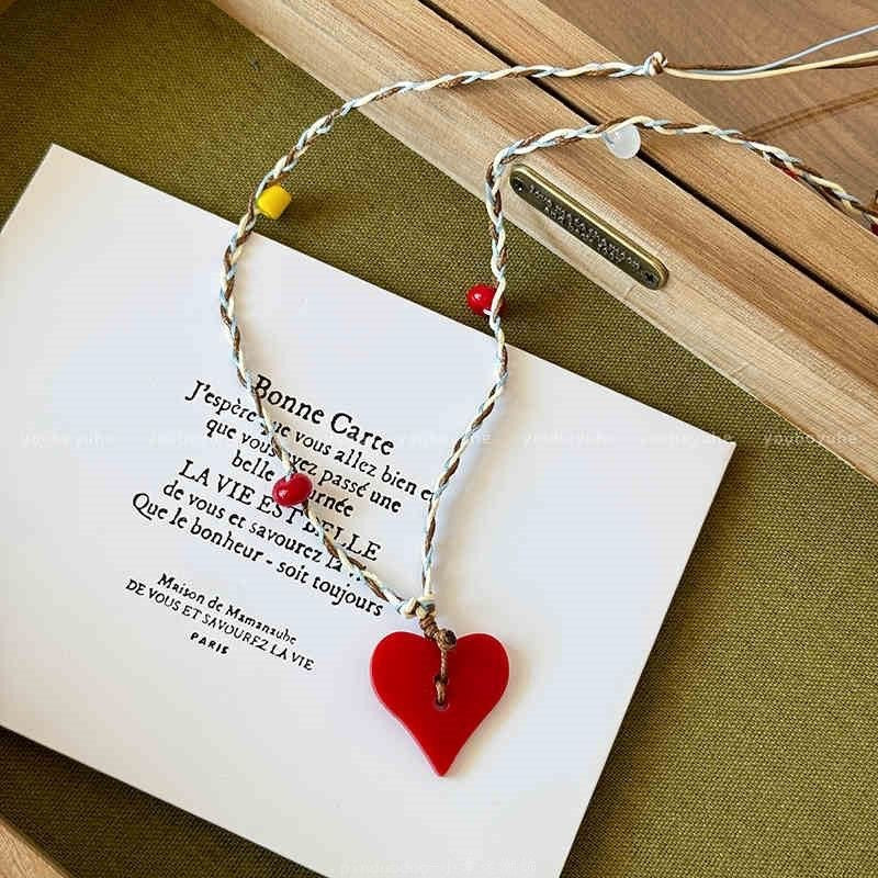 Wholesale Cartoon Ceramic Puppy Beaded Pendant Necklace