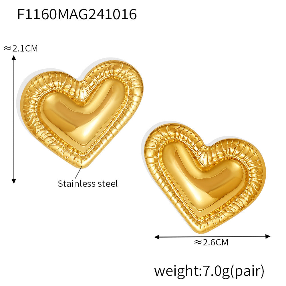 Wholesale Stainless steel suture vertical stripe love earrings