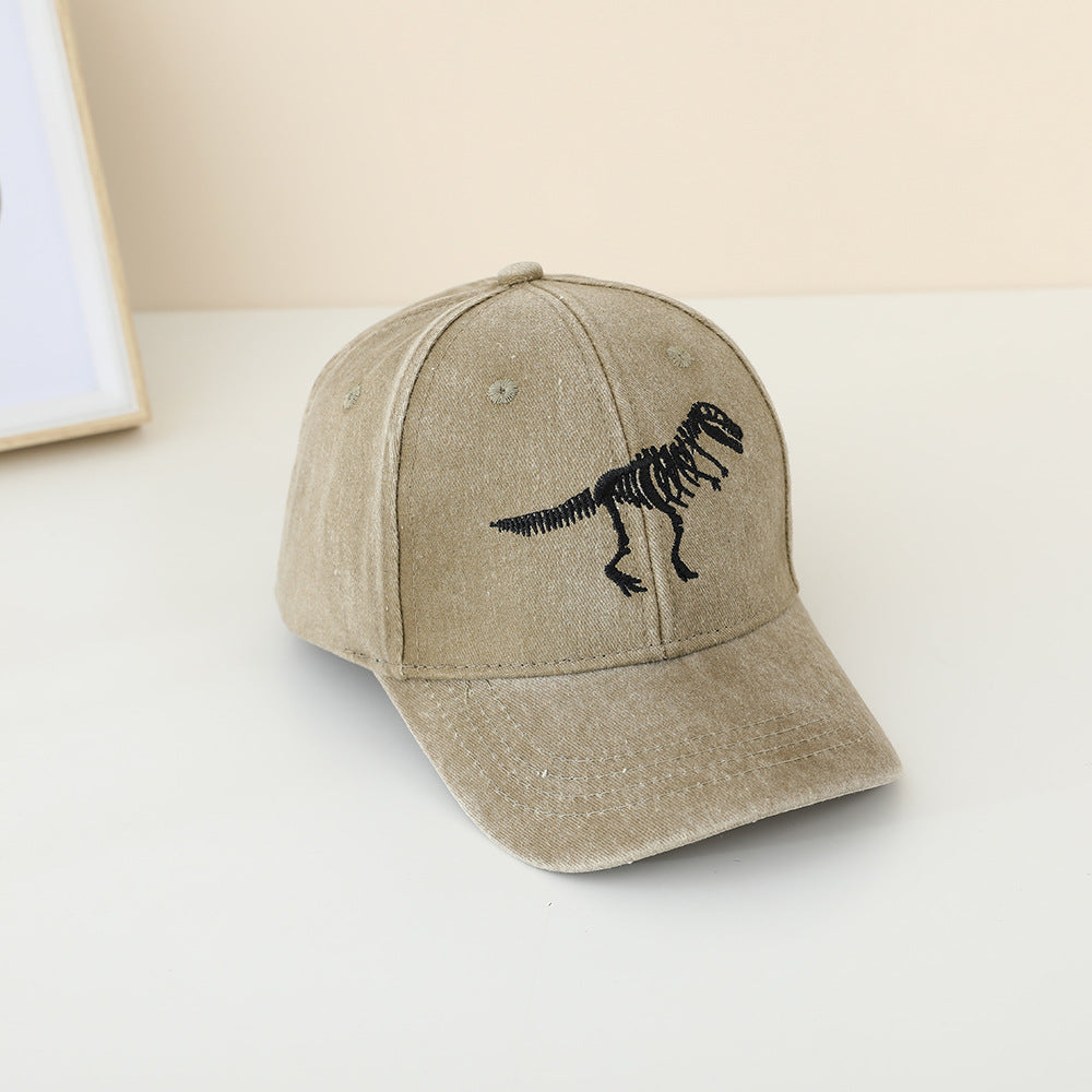 Wholesale dinosaur skull washed peaked cap children's baseball cap