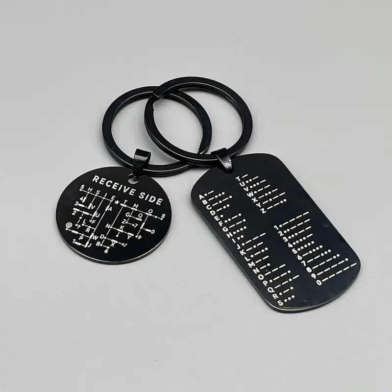 Wholesale Stainless Steel Morse Code Keychain Creative Pendant For Gift Boutique Resale Accessory