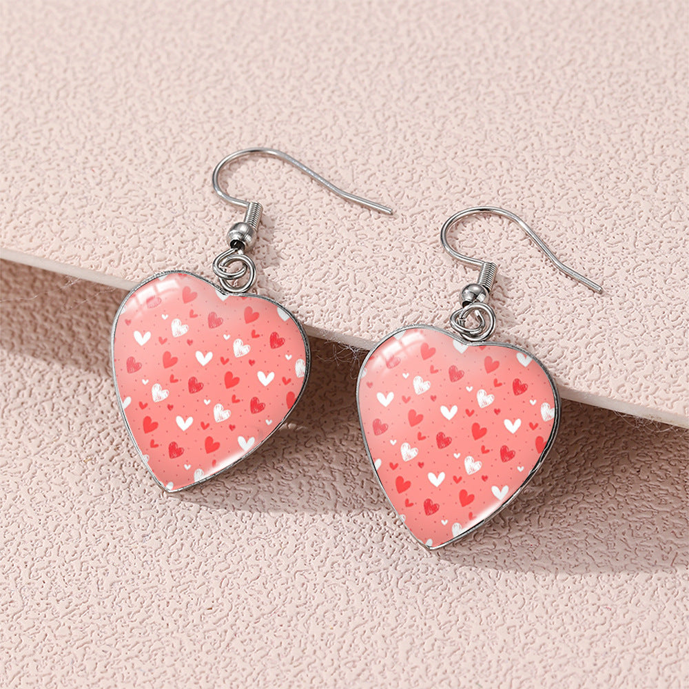 Wholesale Valentine' s Day love  Stainless steel  heart-shaped  earrings