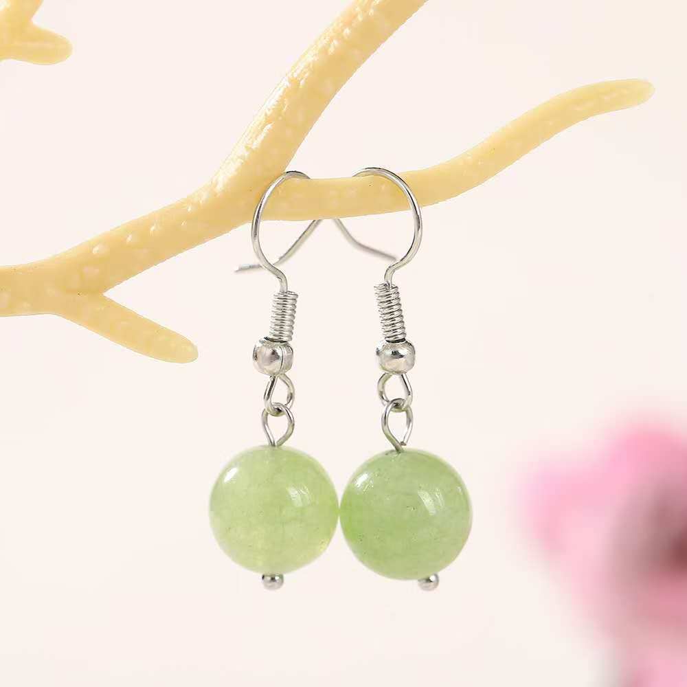 Wholesale  green hetian jade earrings  retro earrings