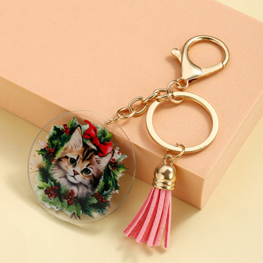 Wholesale 3D Printed Acrylic Cat Keychain ACC-KC-RongRui037