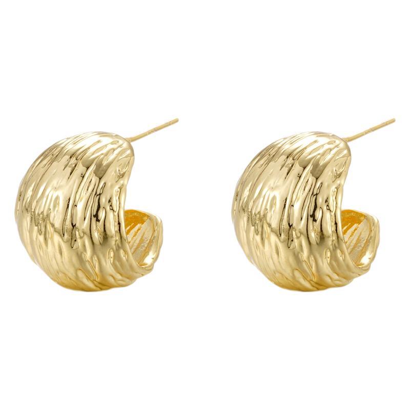 Wholesale Golden Texture Earrings