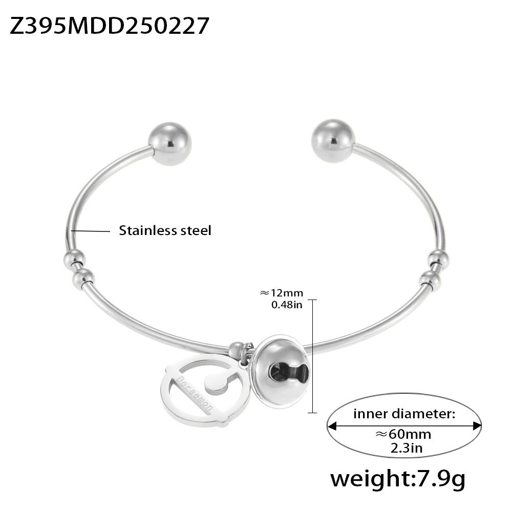 Wholesale Stainless Steel  Creative  Cat Bell Bracelet