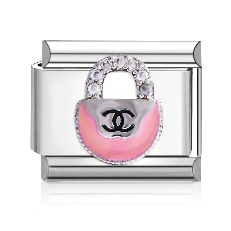 Wholesale 9mm Italian Charm Starter Bracelets DIY square Single Section Creative Stainless Steel Composable Bracelet