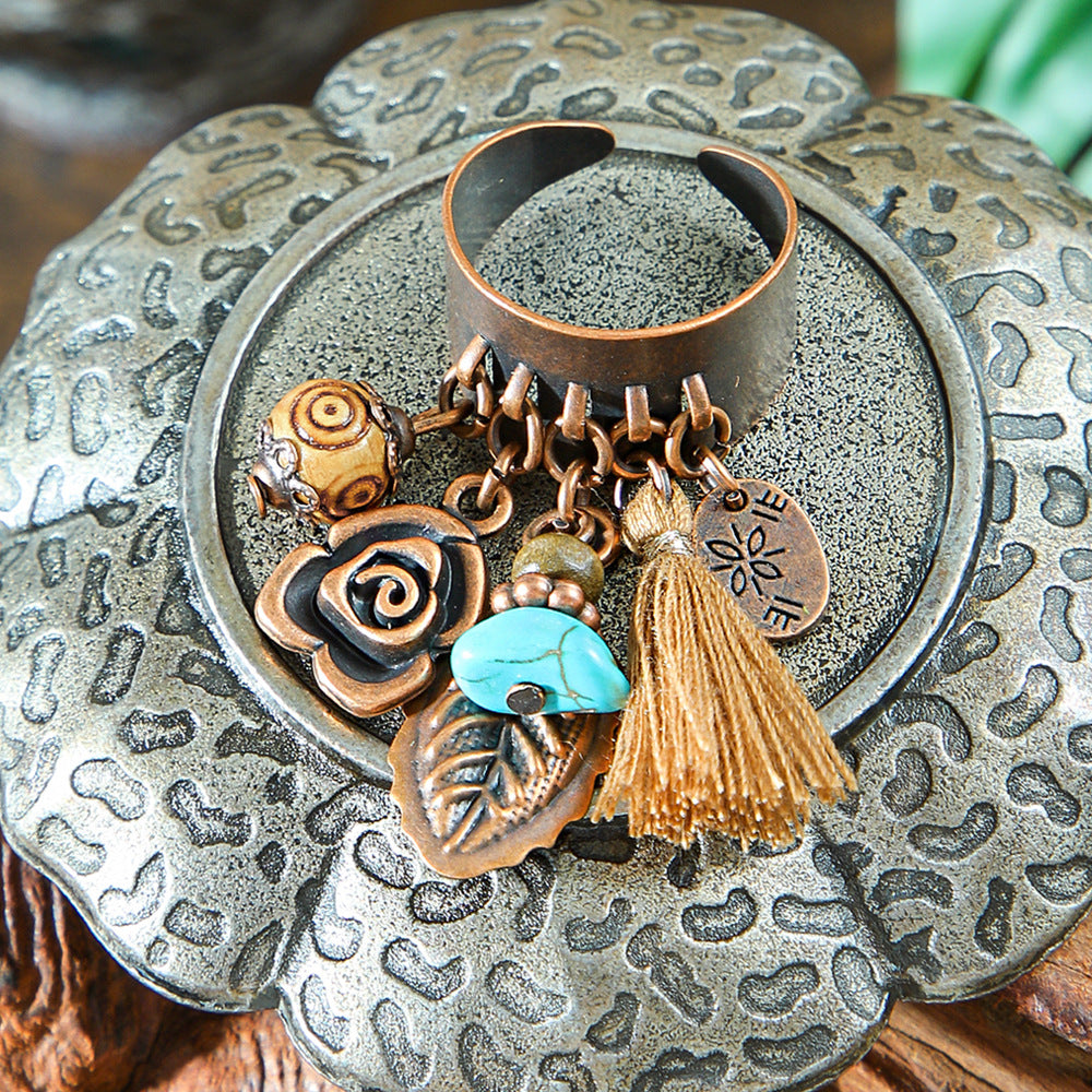 Wholesale Trendy Exaggerated Open Ring Alloy Handmade Couple Retro Jewelry Accessory