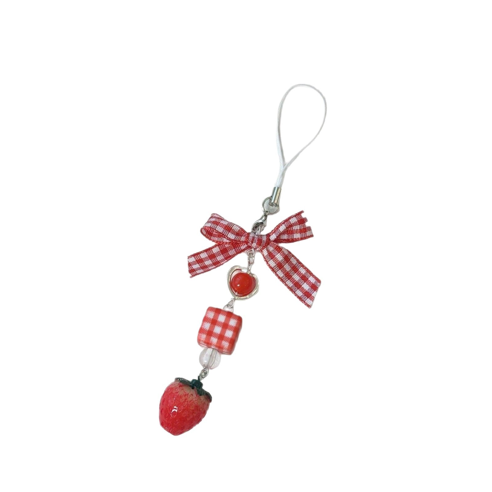 Wholesale  Strawberry Bow Beaded Keychains