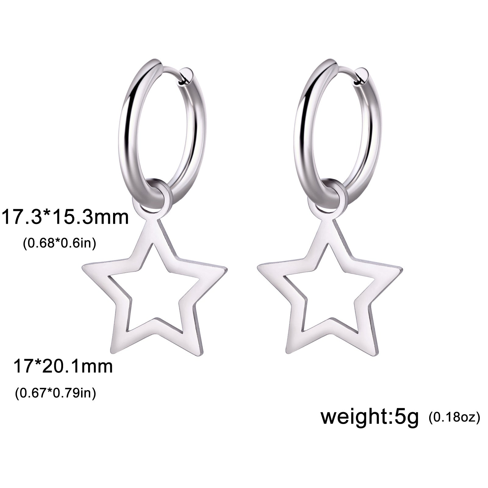 Wholesale Electroplated Stainless Steel Heart-Shaped Earrings Simple Western Style Women Fashion Jewelry Accessory Boutique Resale