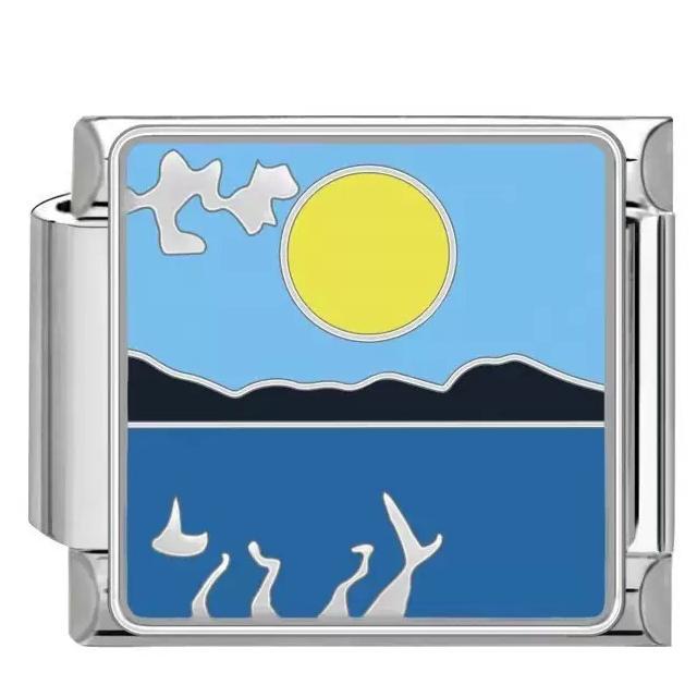 Wholesale Titanium Steel DIY Italian Charm Bracelet With Ocean Pattern Modular Design Fashion Accessory For Everyday Wear