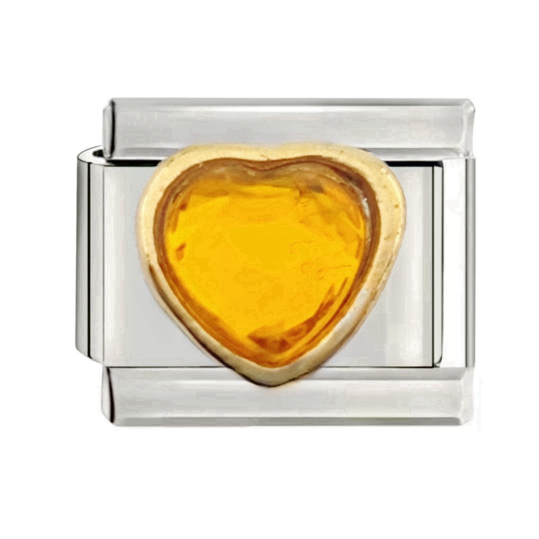 Wholesale Italian Charm Bracelet 9mm DIY  Heart-Shaped Gemstone Series Creative Stainless Steel Composable Bracelet