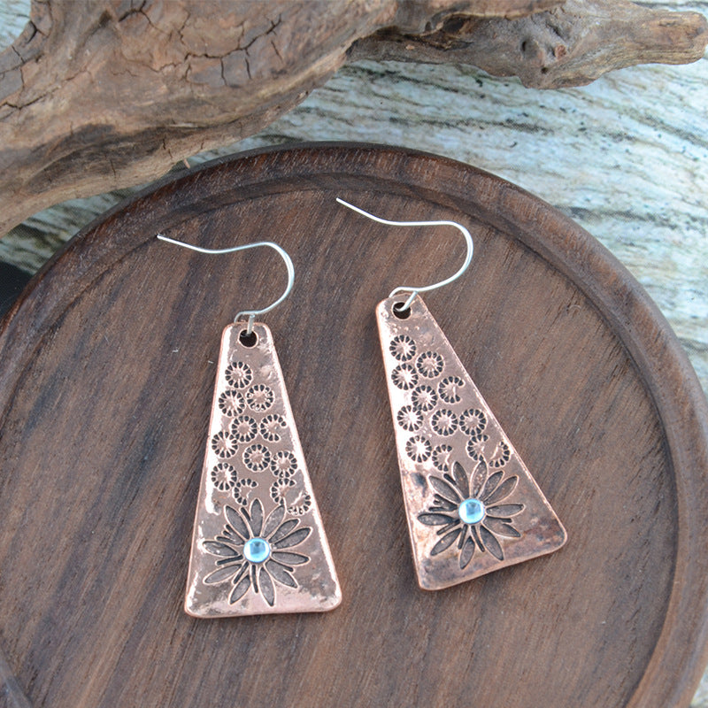 Wholesale Old Tassel Short Sunflower Earrings