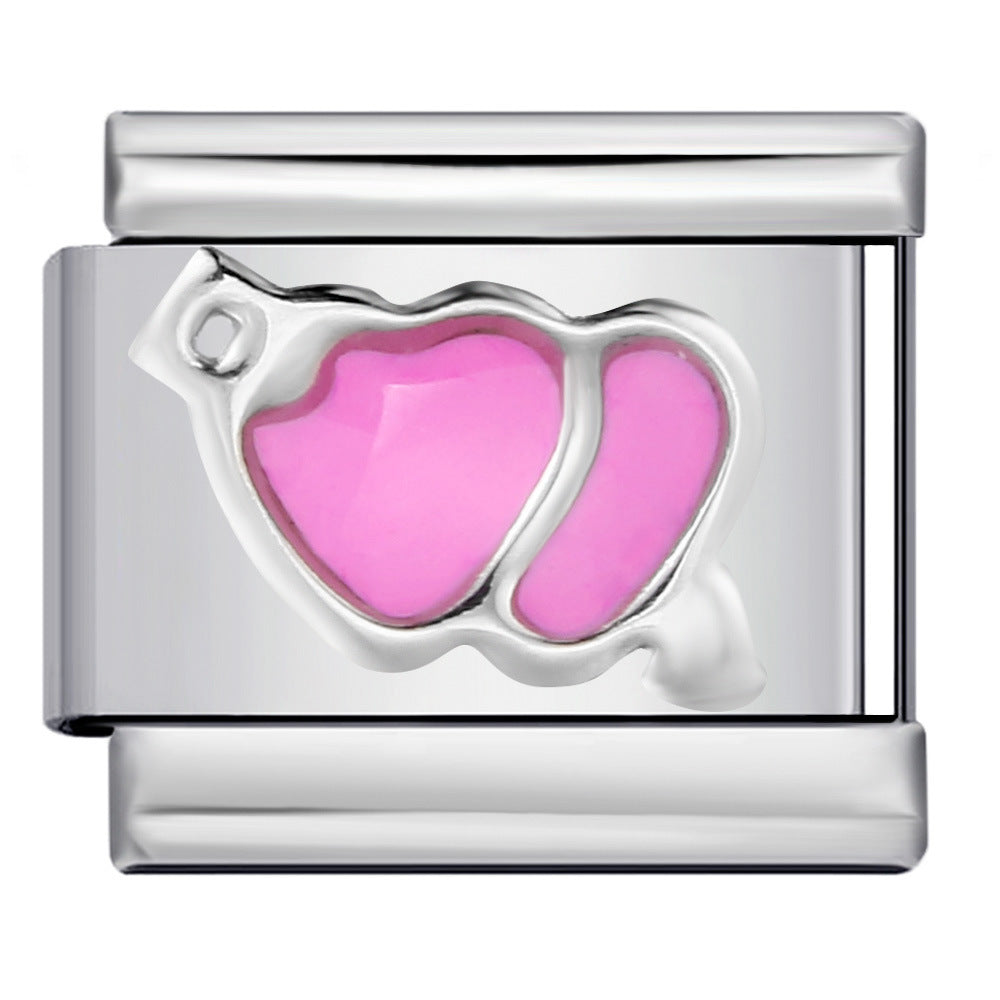 Wholesale  Italian Charm Bracelet 9mm DIY Gold and silver stamping Creative Stainless Steel Composable Bracelet