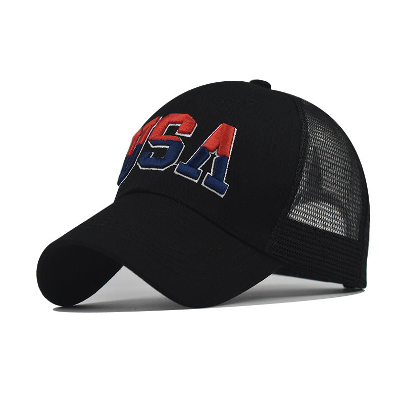 Wholesale Large Embroidered Cotton American Flag Baseball Cap