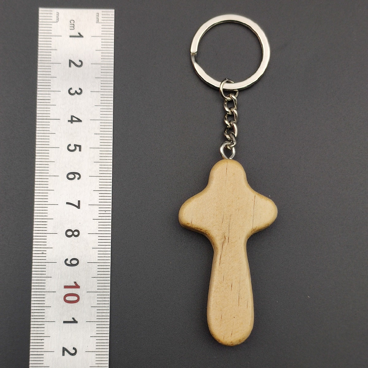 Wholesale Cross Keychain Beech Wood Keychain Wooden Keychains