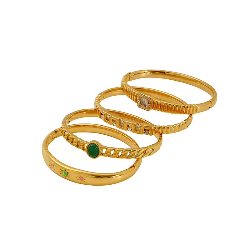 Wholesale Titanium steel gold Cuban bracelet