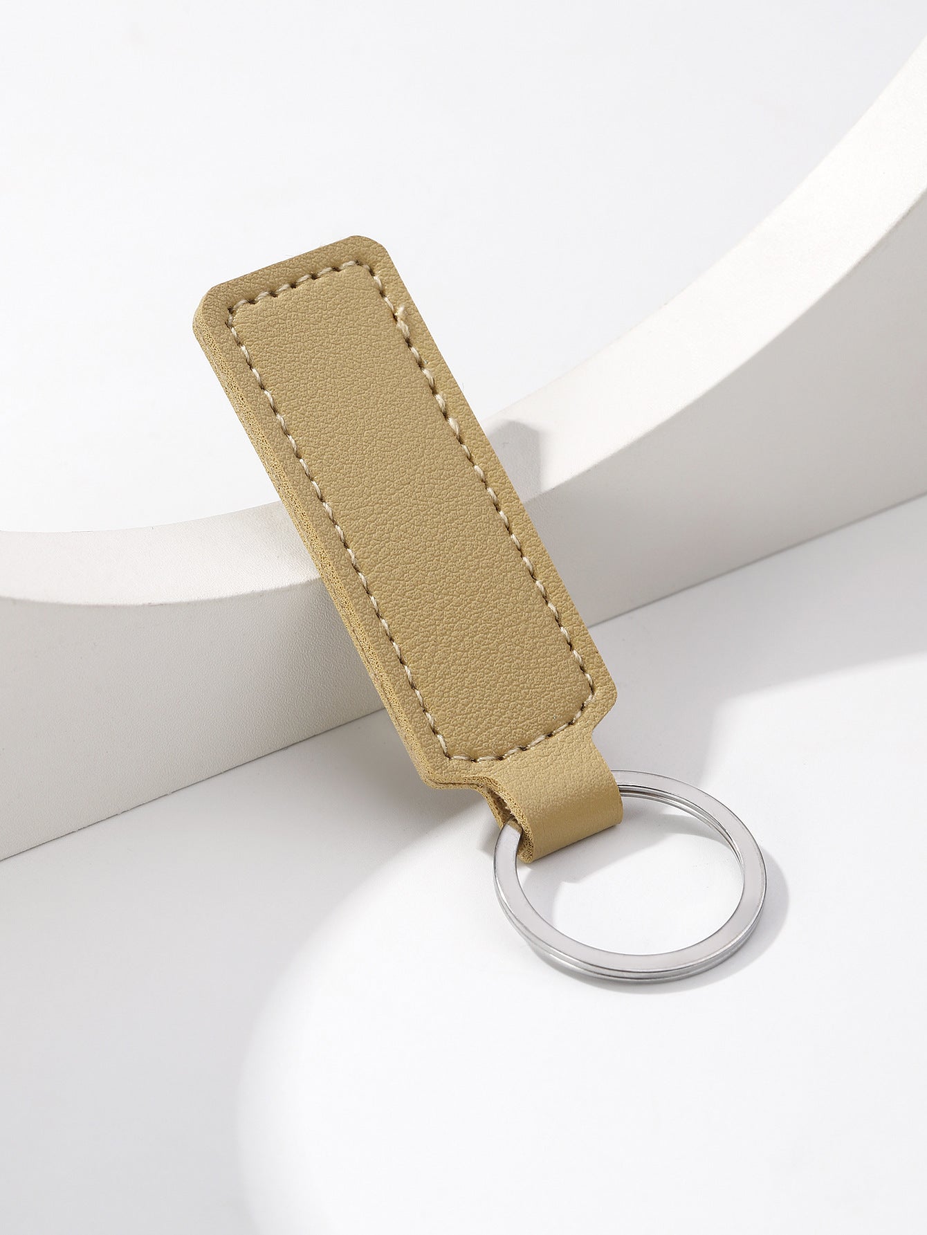 Wholesale solid color PU leather keychain