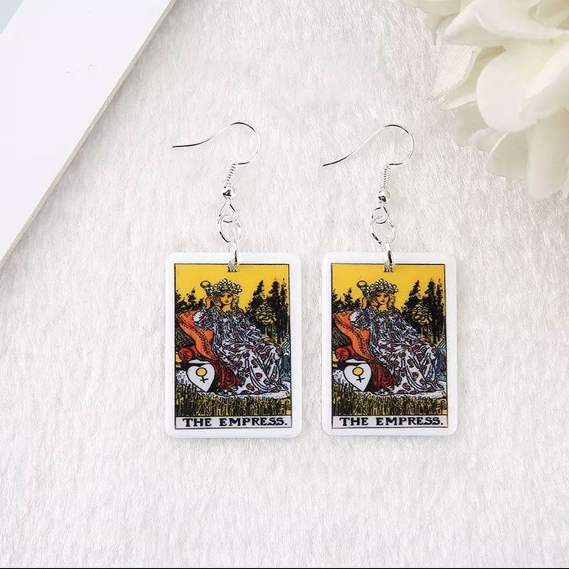 Wholesale  Carlo card game chess earrings  personality resin earrings