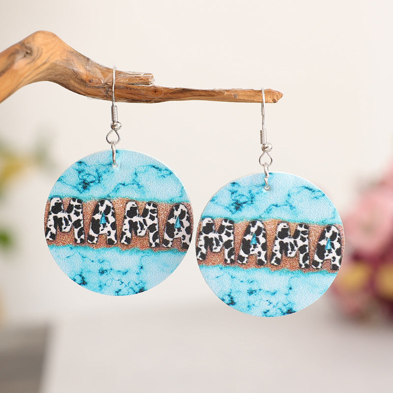 Wholesale Mother' s Day MAMA Print Earrings