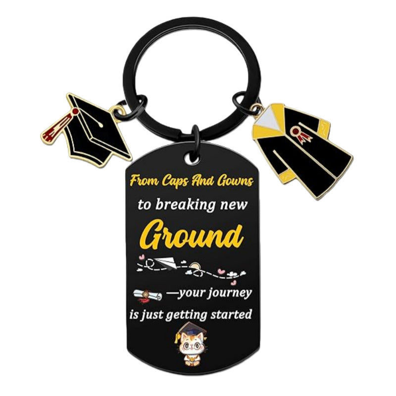 Wholesale Inspirational Dog Tag Keychain Stainless Steel Graduation Gift Fashion Accessory