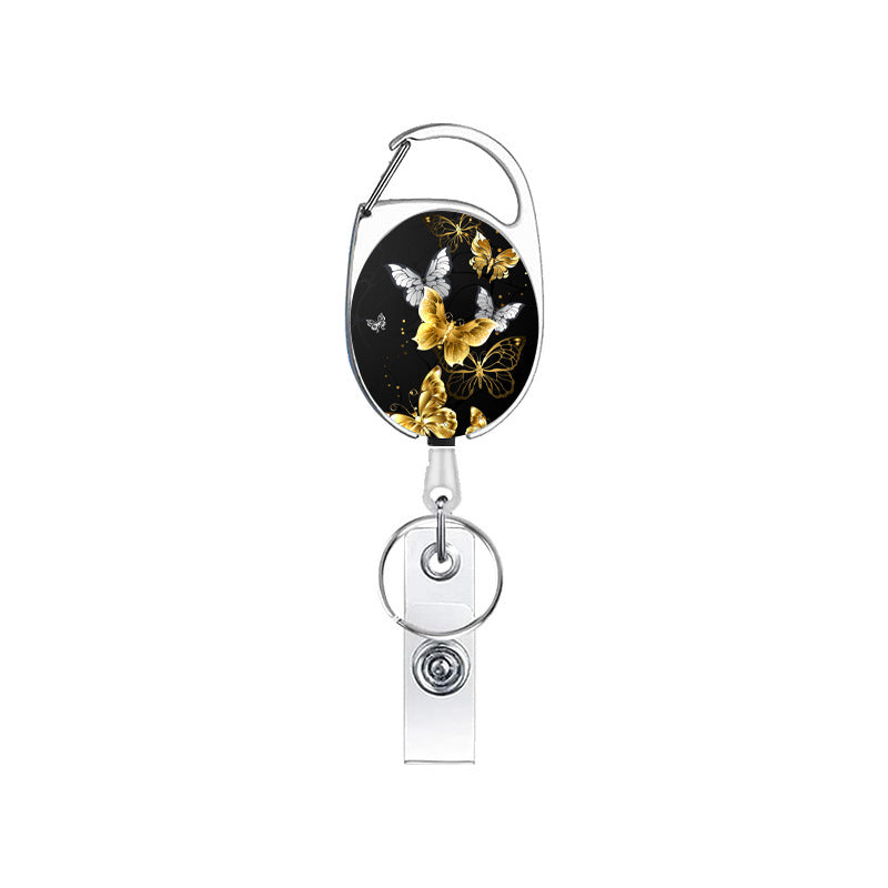 Wholesale Flower Butterfly Zinc Alloy Telescopic Keychain Badge Reels ACC-KC-ChiHai014