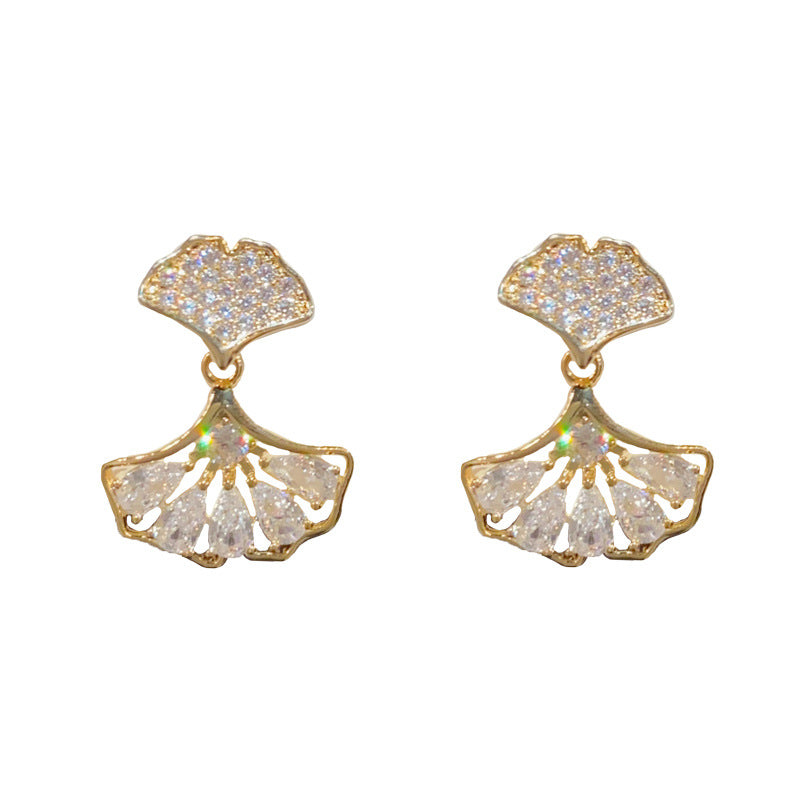Wholesale diamond leaf earrings
