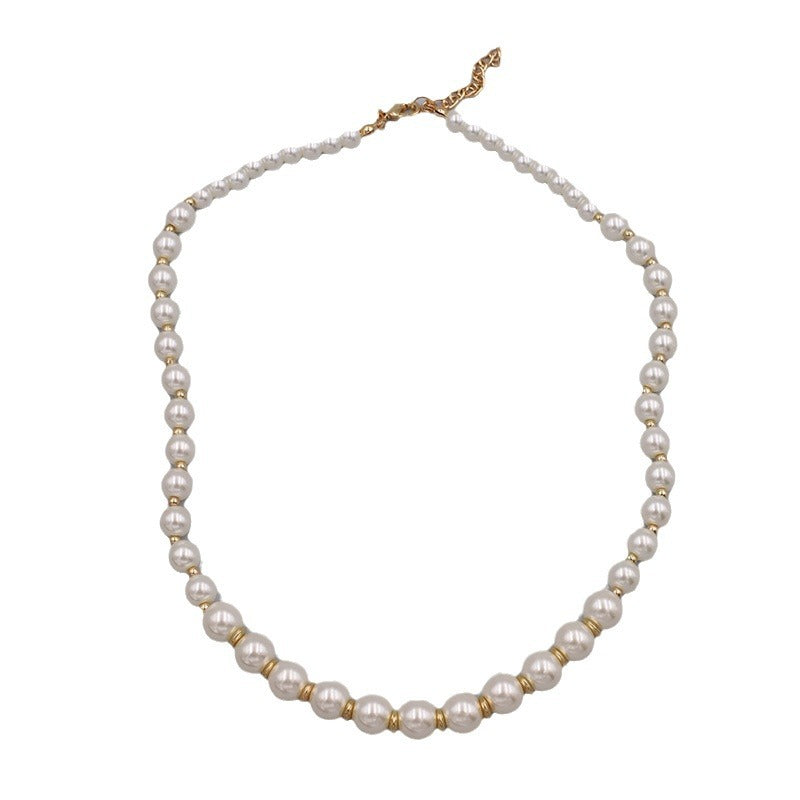 Wholesale temperament versatile simple glass pearl  necklace