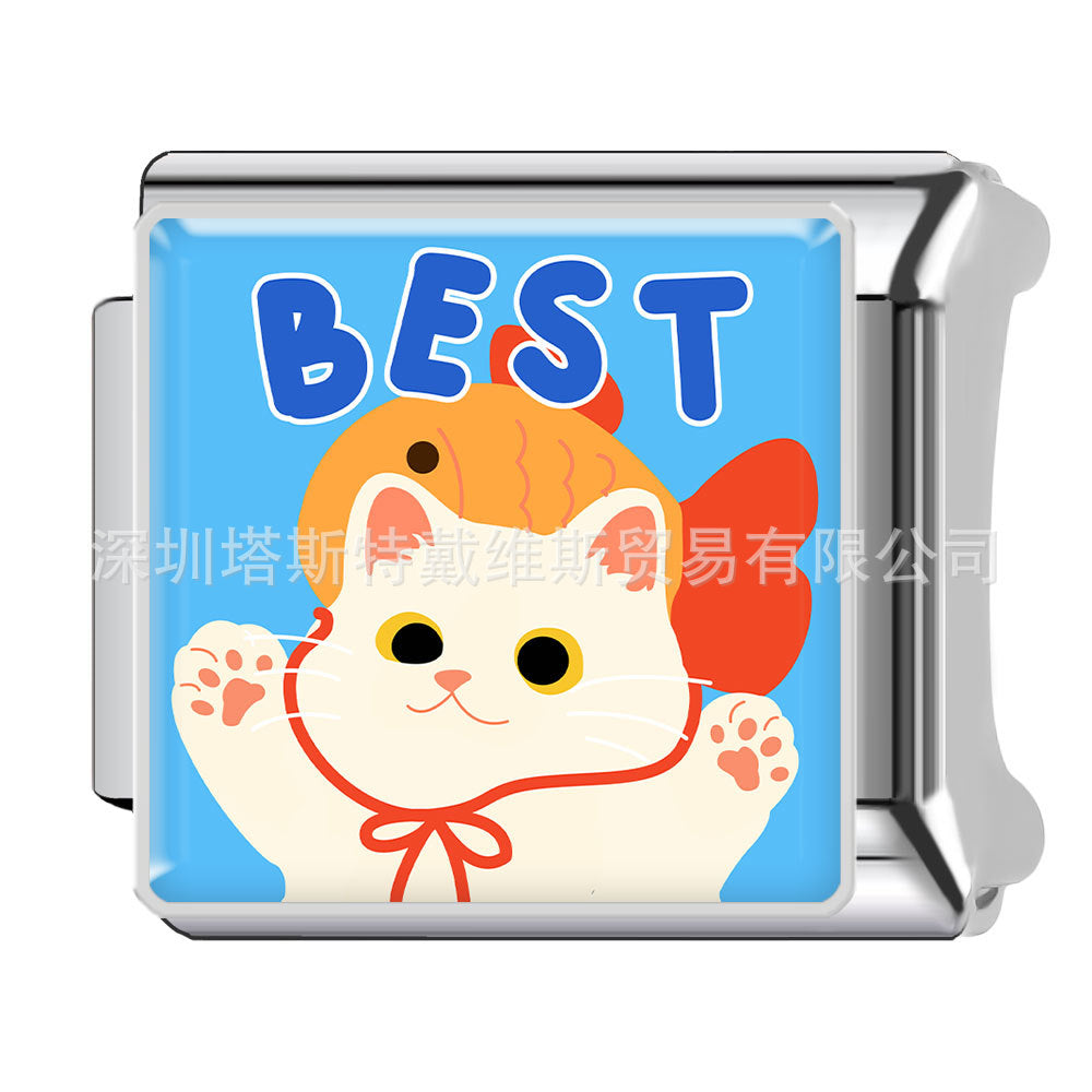 Wholesale Italian Charm Bracelet 9mm DIY Cute and able  Creative Stainless Steel Composable Bracelet