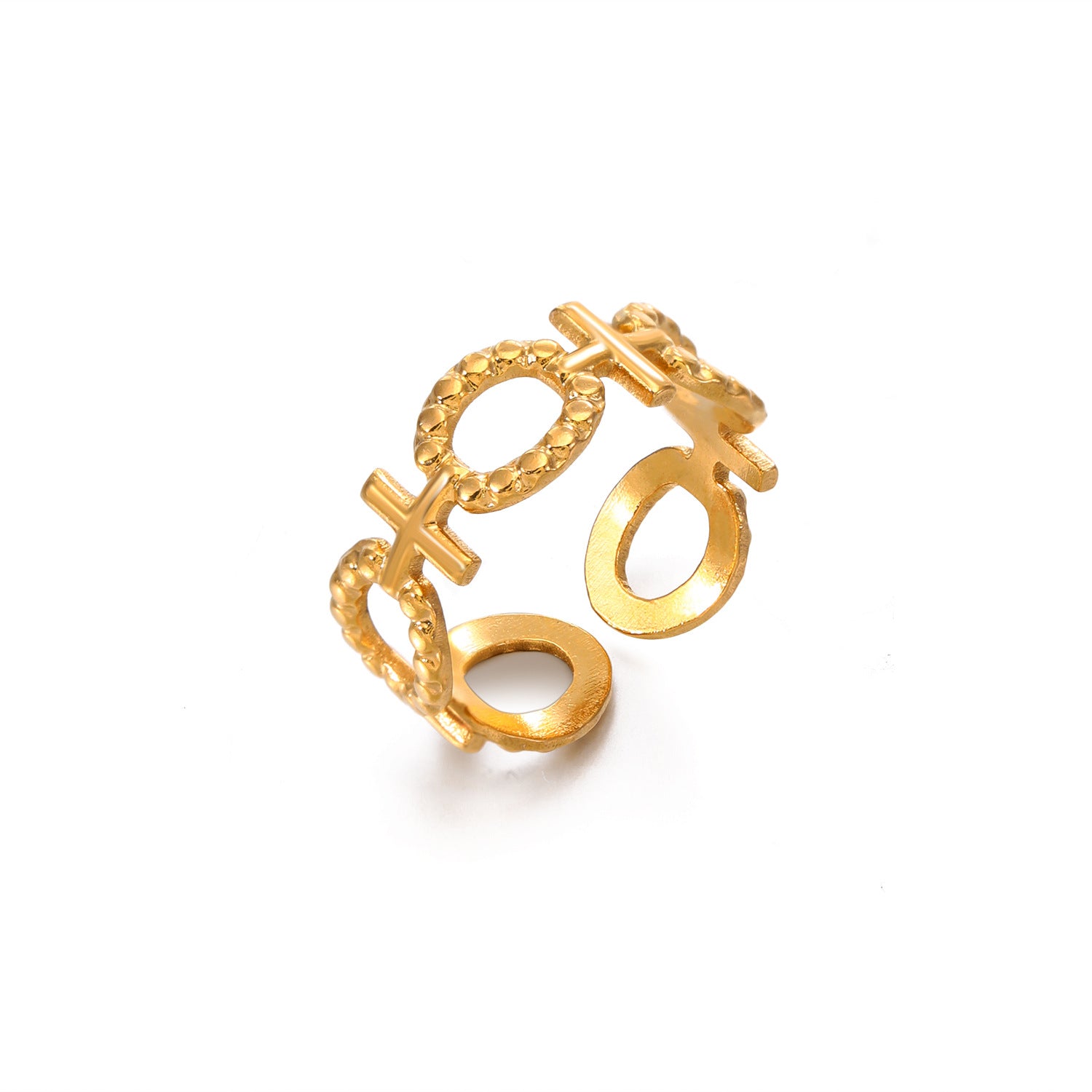 Wholesale Gold Plated Rings Stainless Steel Rings Hollow Open Adjustable Rings ACC-RS-JiaLi007