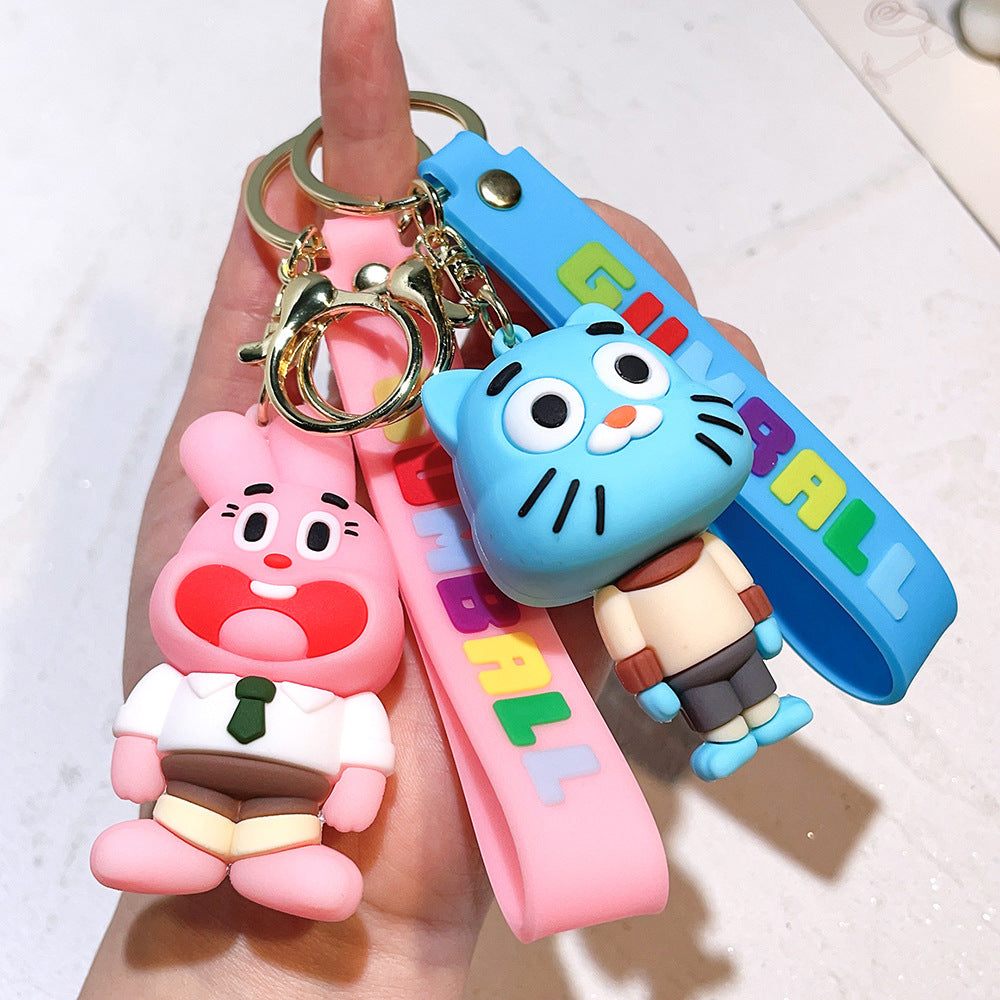 Wholesale Cartoon PVC Soft Glue Cute Keychains ACCVIP-KC-QiWei001