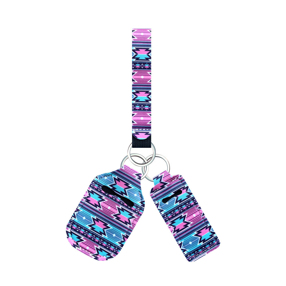 Wholesale 30pcs Aztec Western Style Neoprene Lipstick Case Wrist Strap Keychain Set ACC-KC-XinY002