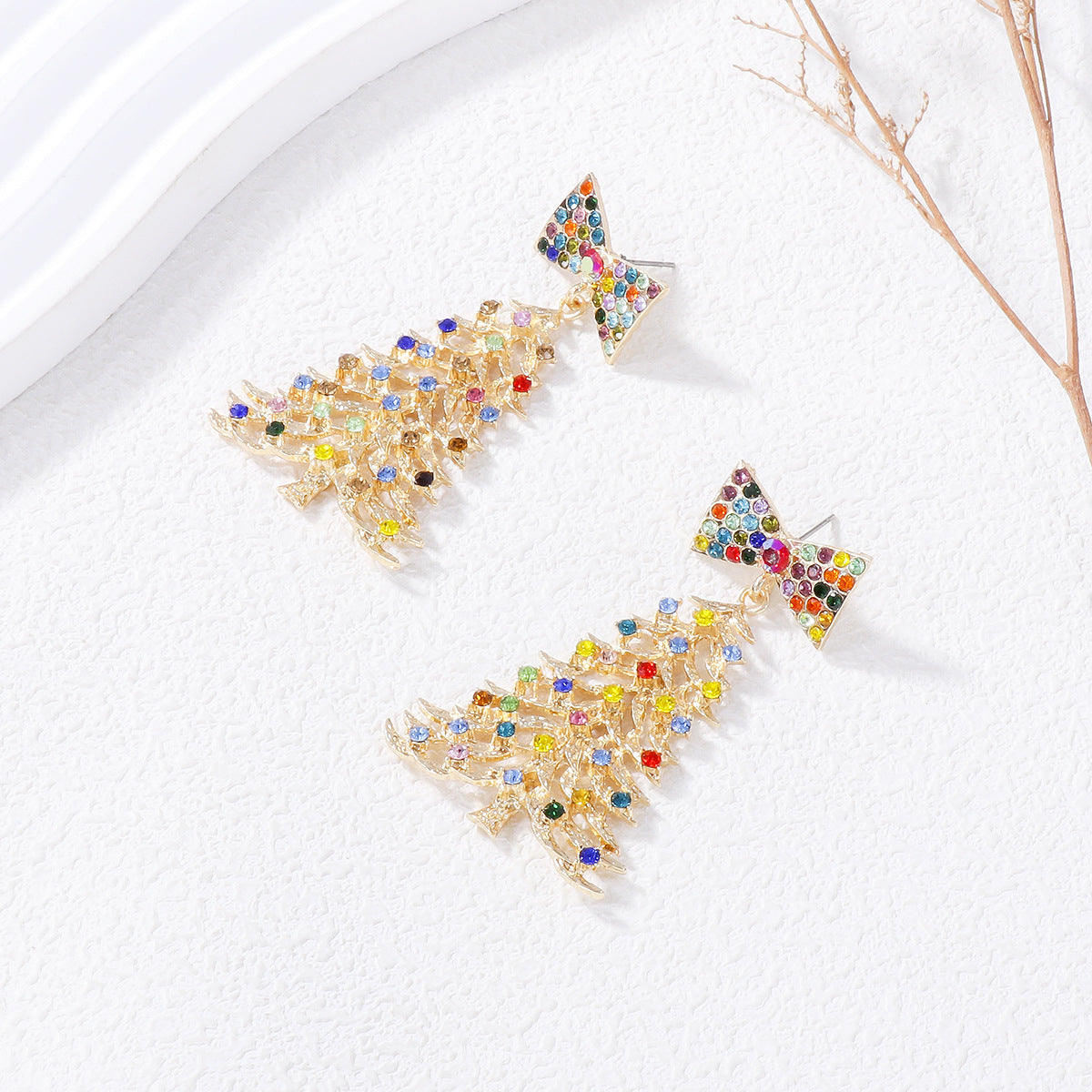 Wholesale Christmas Cartoon Christmas Tree Tassel Earrings ACC-ES-JuJia004