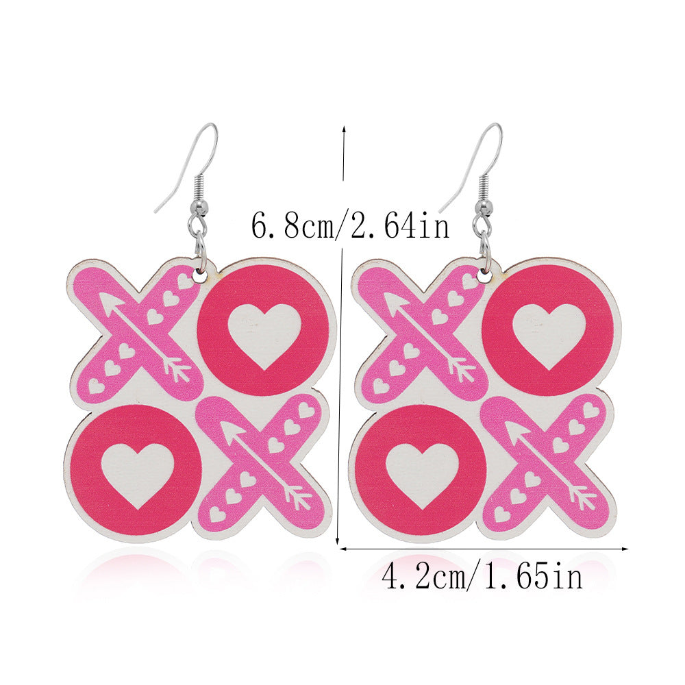 Wholesale  Love Truck Love Letter Printed Ear Hook Earrings