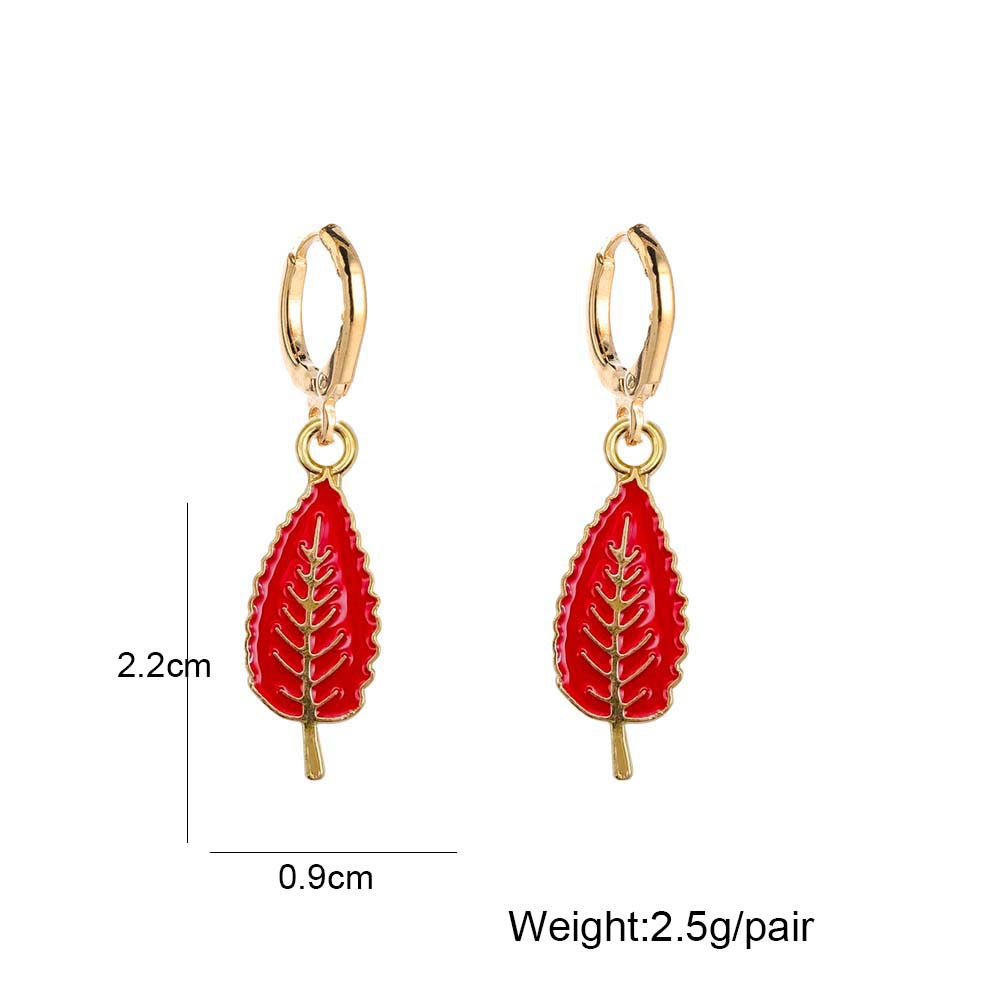 Wholesale Thanksgiving Turkey Truck Pumpkin Maple Leaf Alloy Oil Drop Earrings ACC-ES-ChenY049