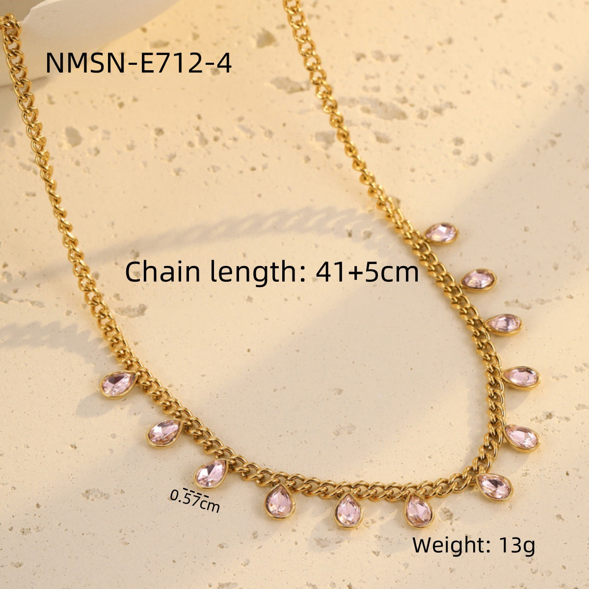 Wholesale  Stainless Steel Color Rhinestone Tassel Necklace