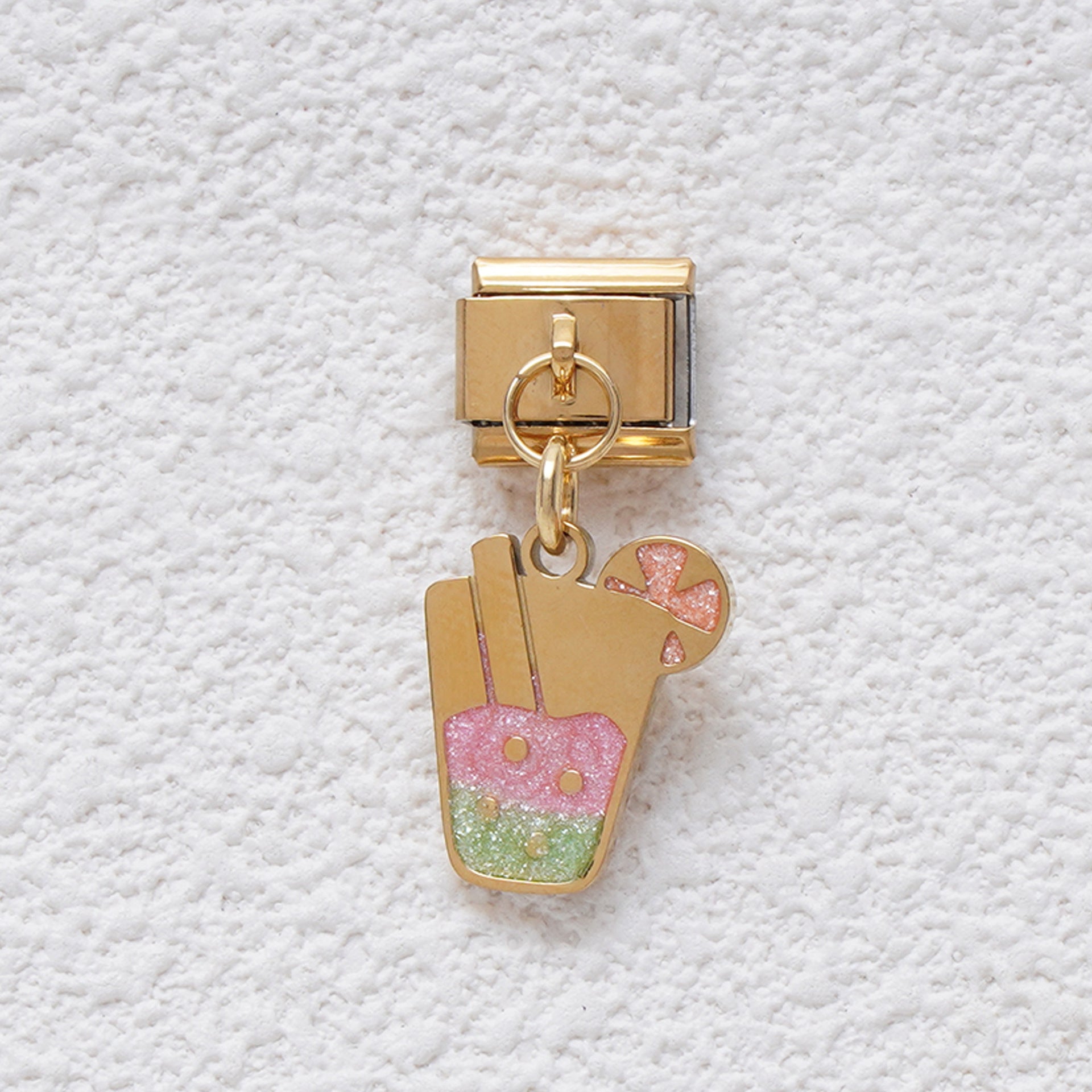 Wholesale Italian Charm Bracelet 9mm DIY Splicing French Fries Coffee Food Series Stainless Steel Composable Bracelet