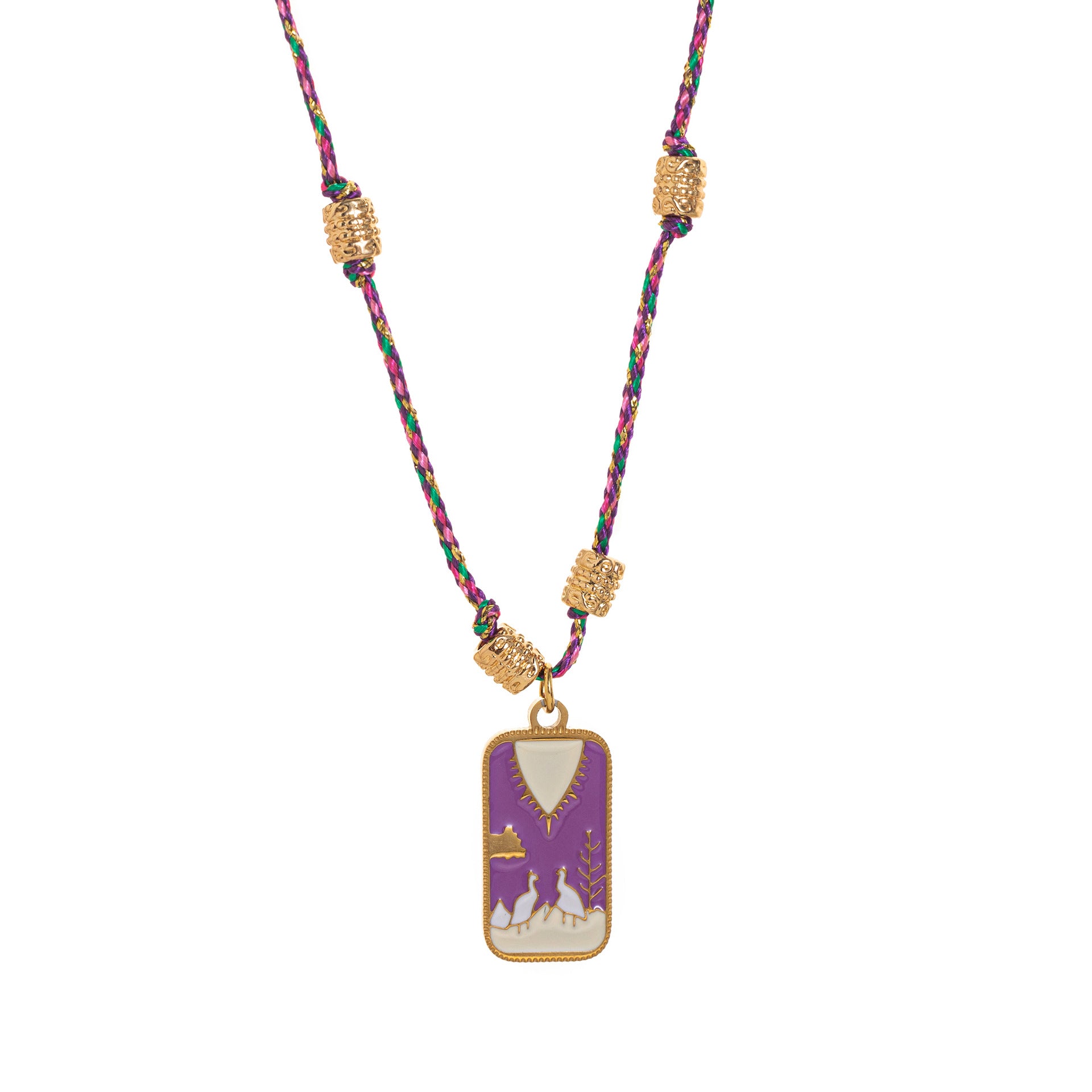 Wholesale Titanium Steel Necklace Colored Oil Drop Tarot Bohemian Necklace