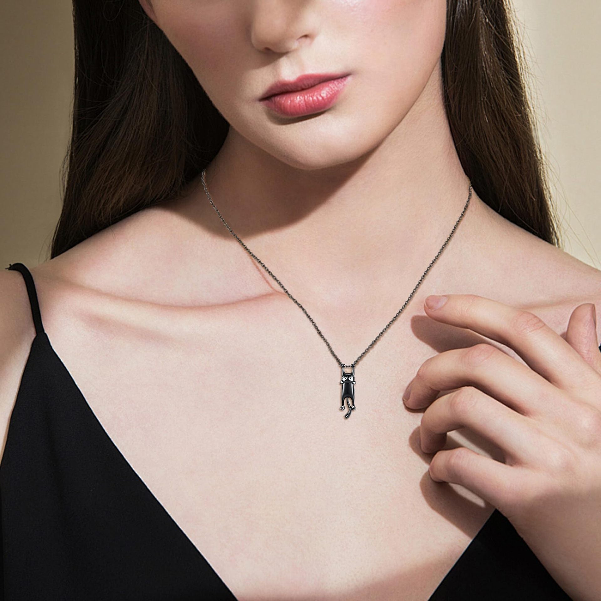 Wholesale Cartoon Cute Naughty Cat Pendant Black Creative Cat Accessories